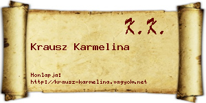Krausz Karmelina névjegykártya